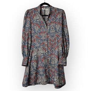 Zara Floral Long Sleeve Dress XS